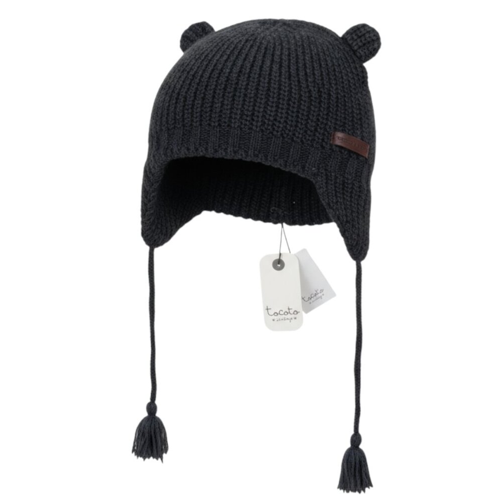 TOCOTO VINTAGE - KNITTED BEANIE - GREY - 30% WOOL - 10%ALPACA- S - NWT